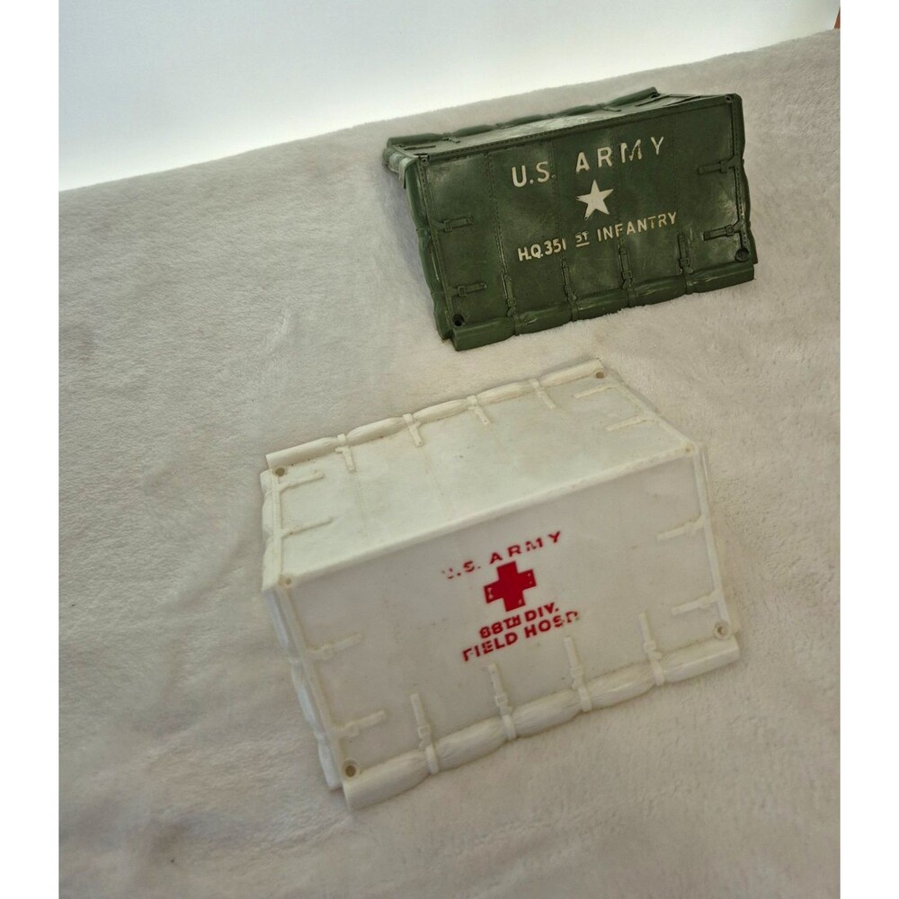 Vintage Plastic Toy Army Truck Canvas Covers Lot Military Field Hospital Parts